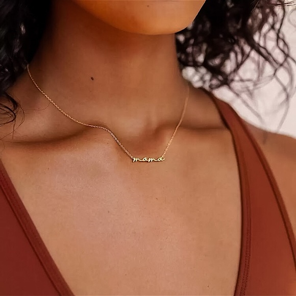 ⚜️𝟯𝟬%𝗢𝗙𝗙 𝗯𝘂𝗻𝗱𝗹𝗲𝘀 𝟯+⚜️ NEW Mama Handwriting Stainless Steel Necklace - Picture 3 of 15